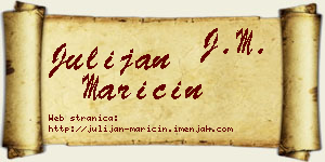 Julijan Maričin vizit kartica